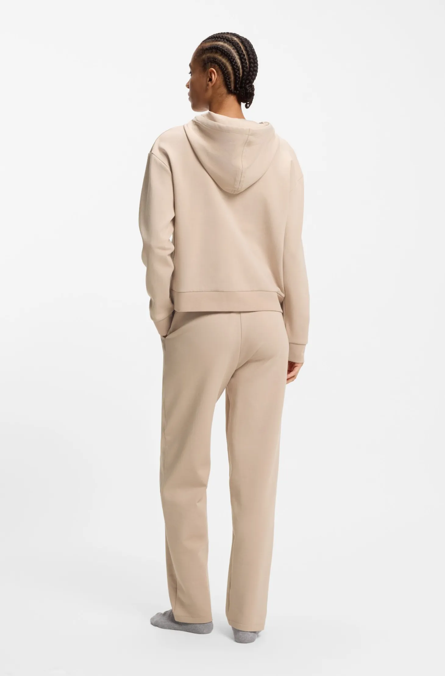 Cotton-blend zip-up hoodie with Double B monogram