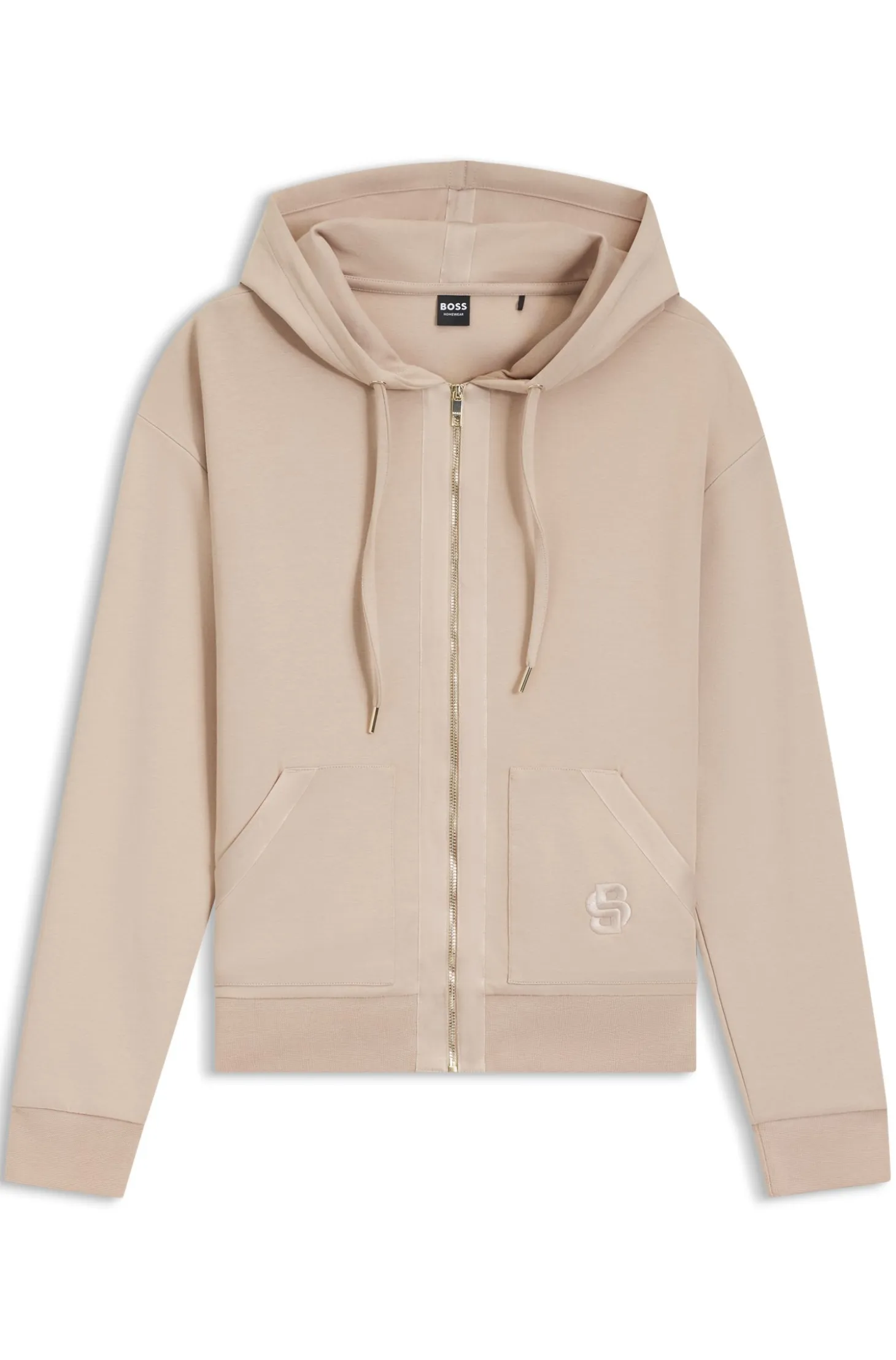 Cotton-blend zip-up hoodie with Double B monogram