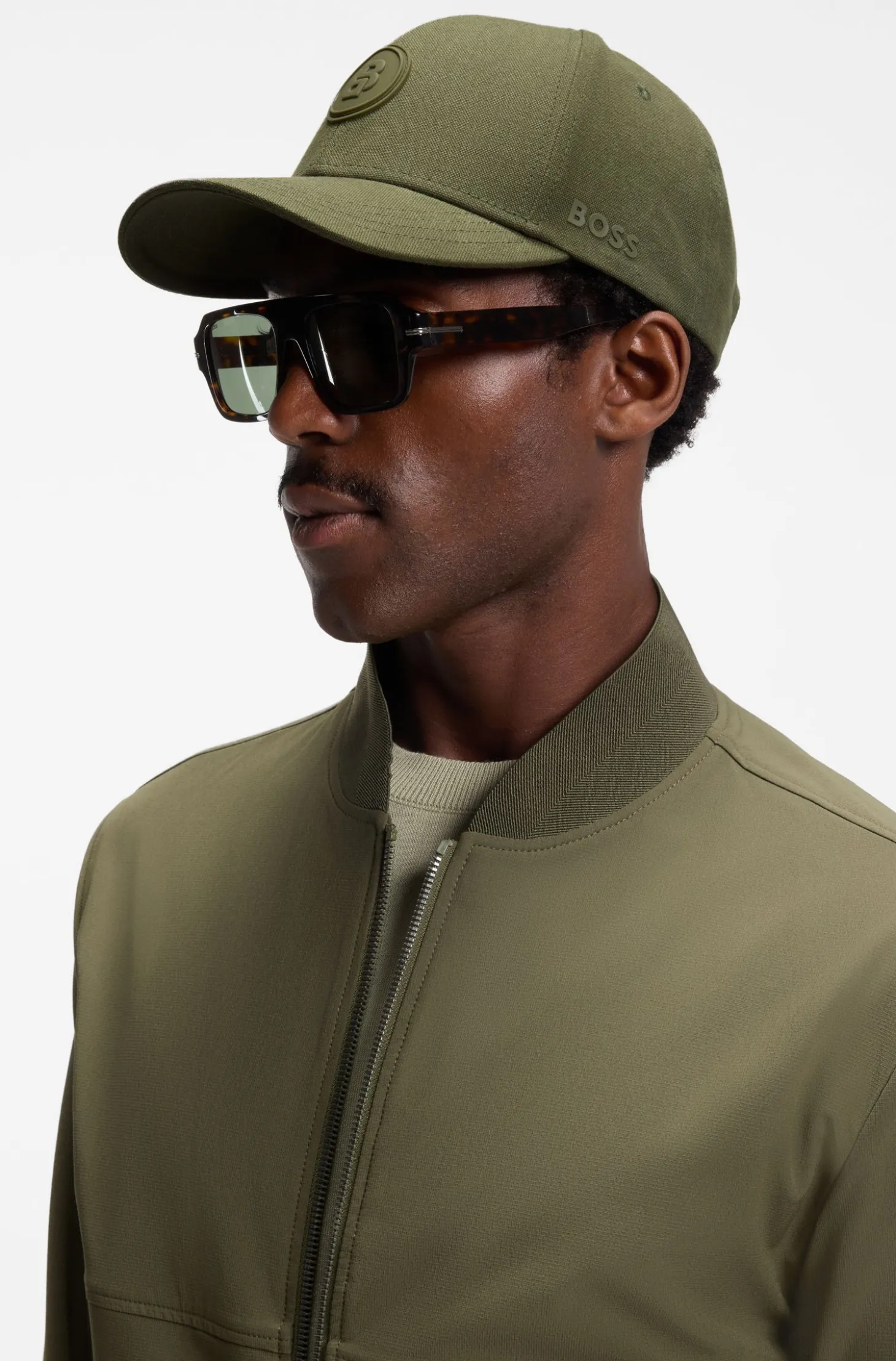 Cotton-canvas cap with Double B monogram badge