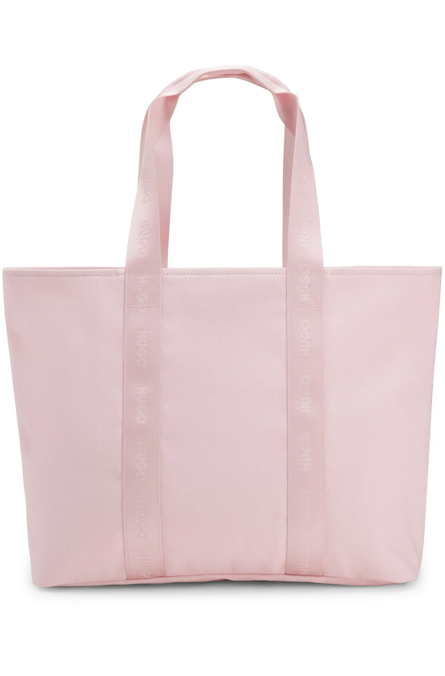 Cotton-canvas tote bag with logo straps