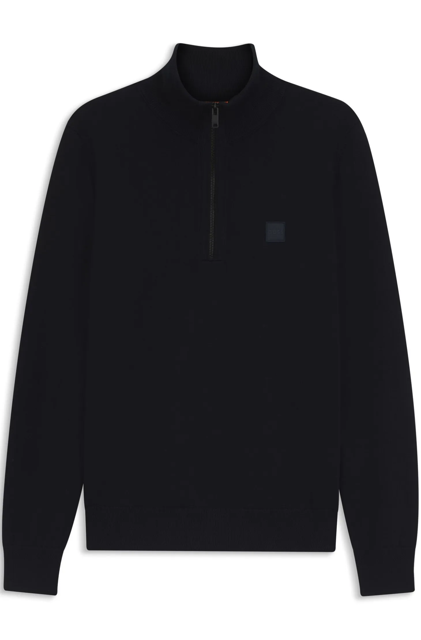 Cotton-cashmere sweater with zip collar