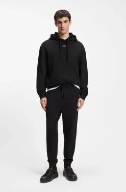 Cotton casual trousers with elasticated cuffs
