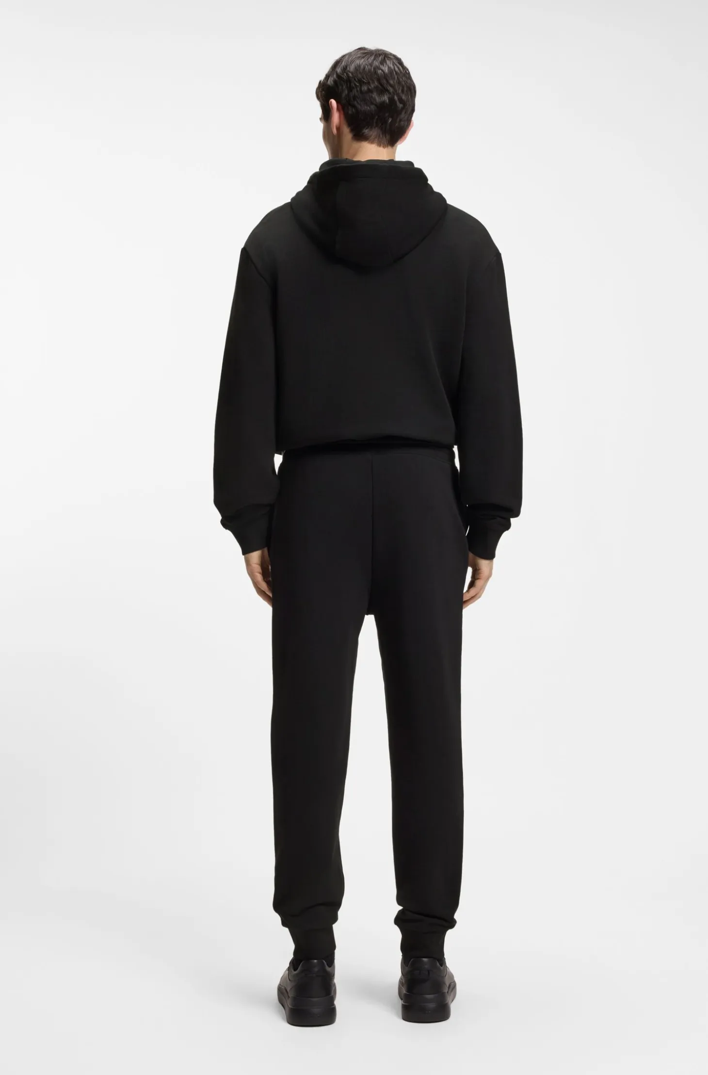 Cotton casual trousers with elasticated cuffs