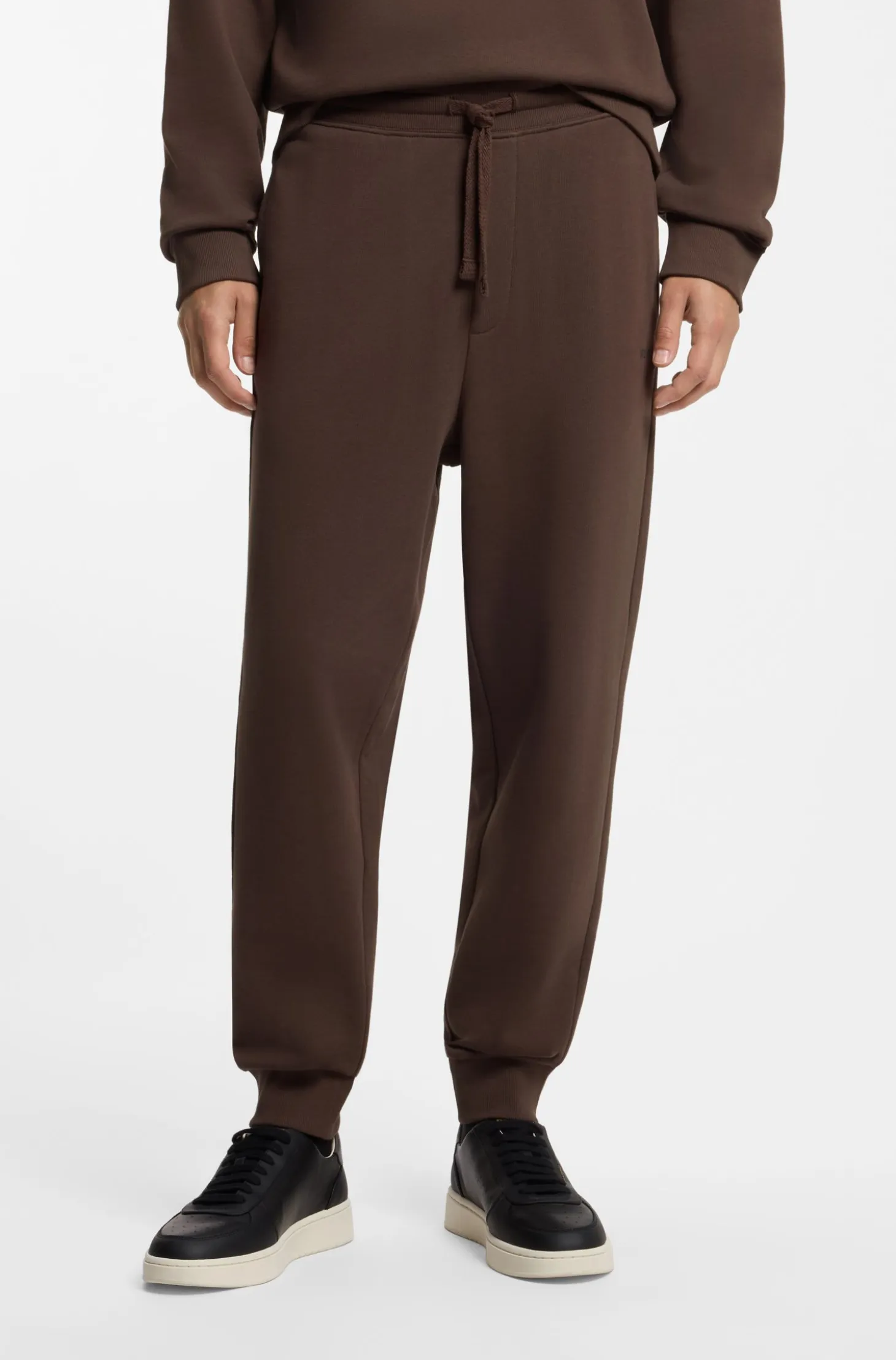 Cotton casual trousers with elasticated cuffs