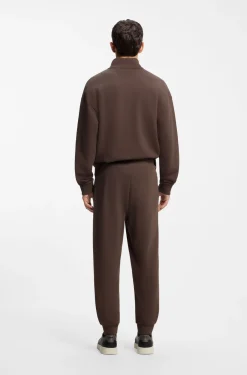 Cotton casual trousers with elasticated cuffs