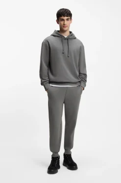 Cotton casual trousers with elasticated cuffs