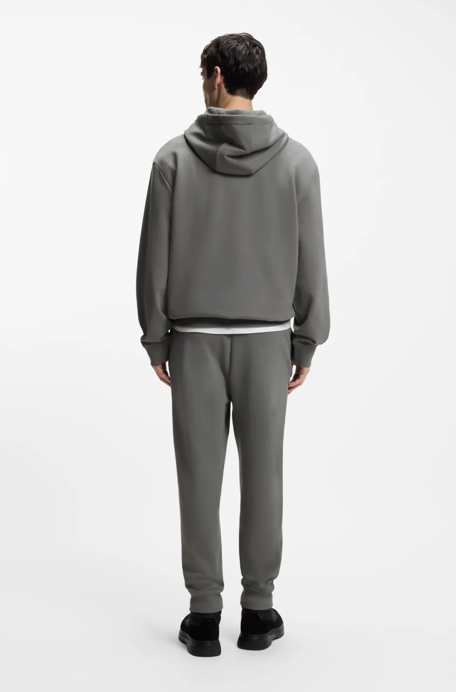 Cotton casual trousers with elasticated cuffs