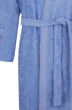 Cotton dressing gown with embroidered details