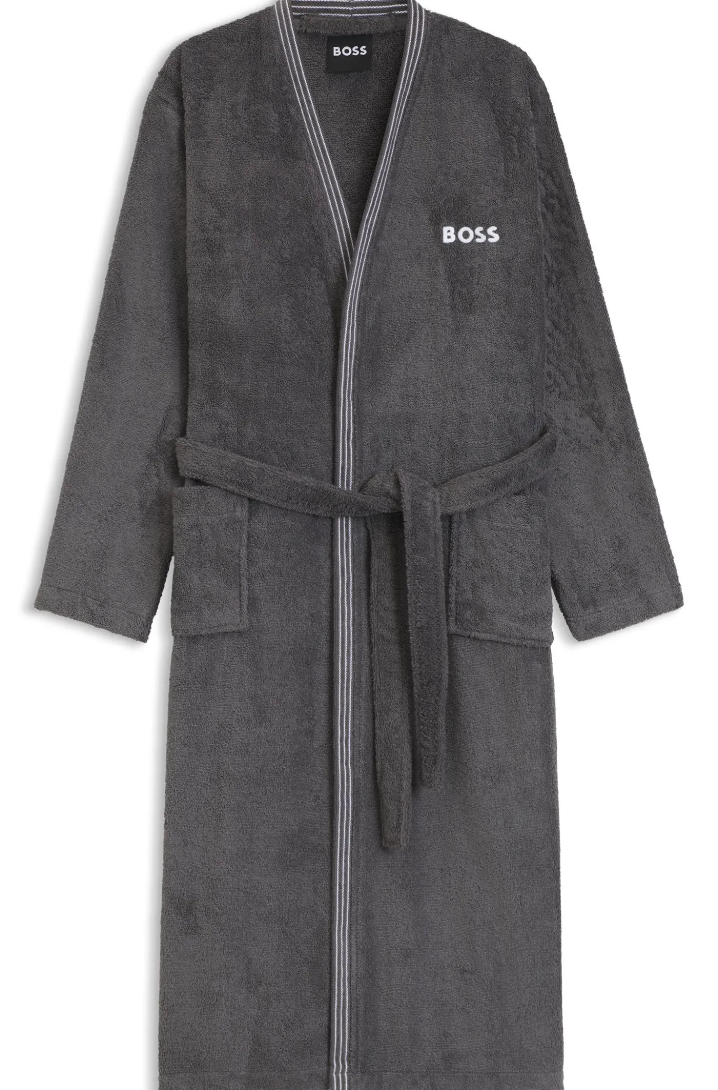 Cotton dressing gown with embroidered logo