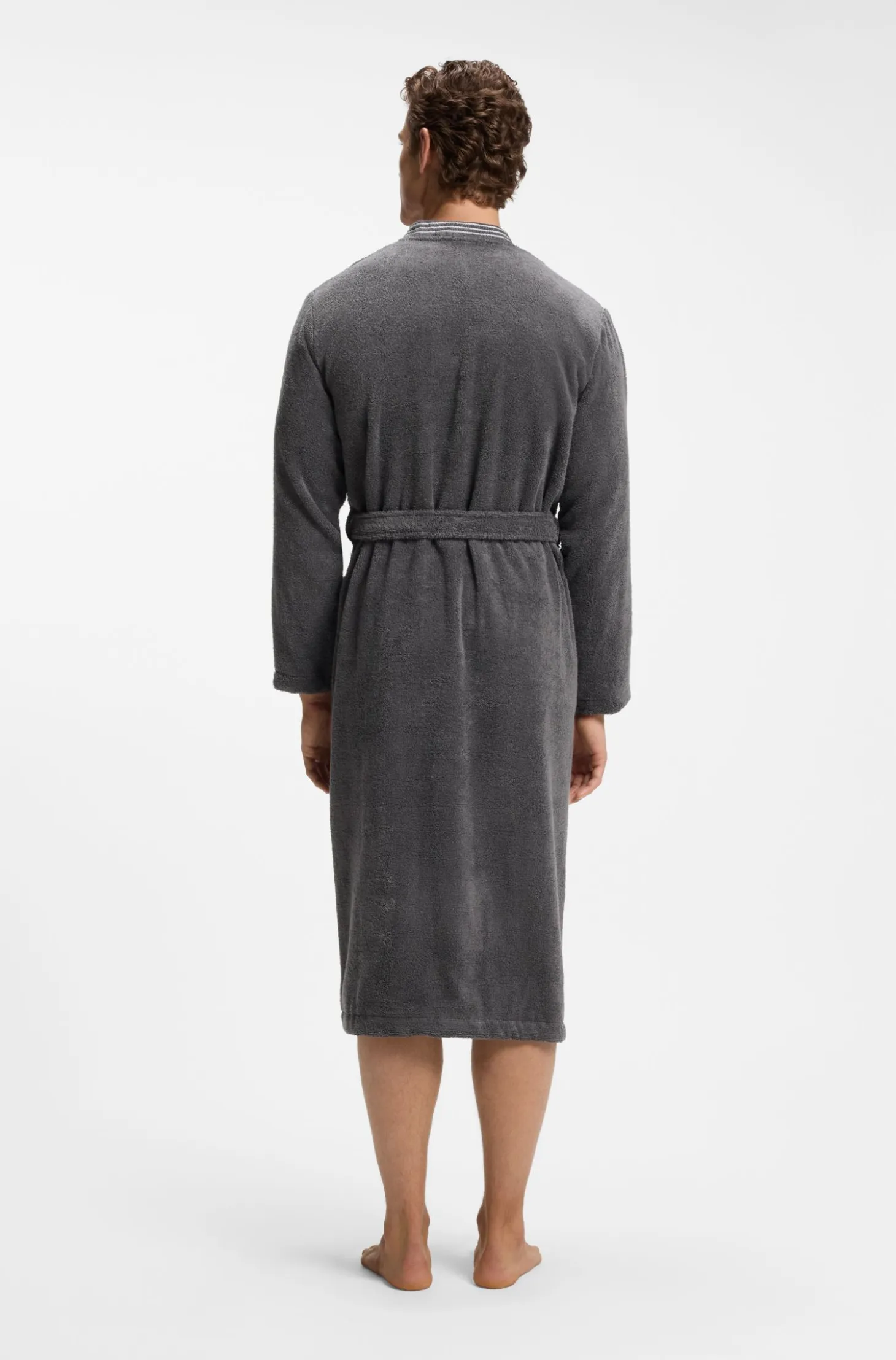 Cotton dressing gown with embroidered logo