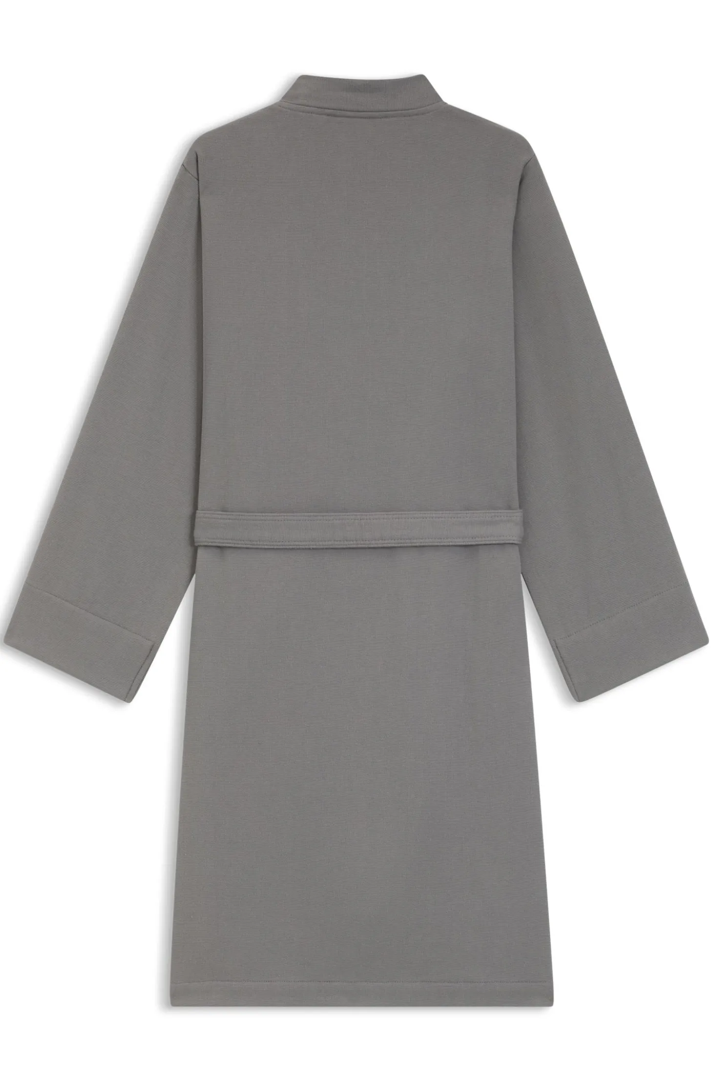 Cotton dressing gown with signature-stripe belt