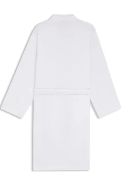 Cotton dressing gown with signature-stripe belt