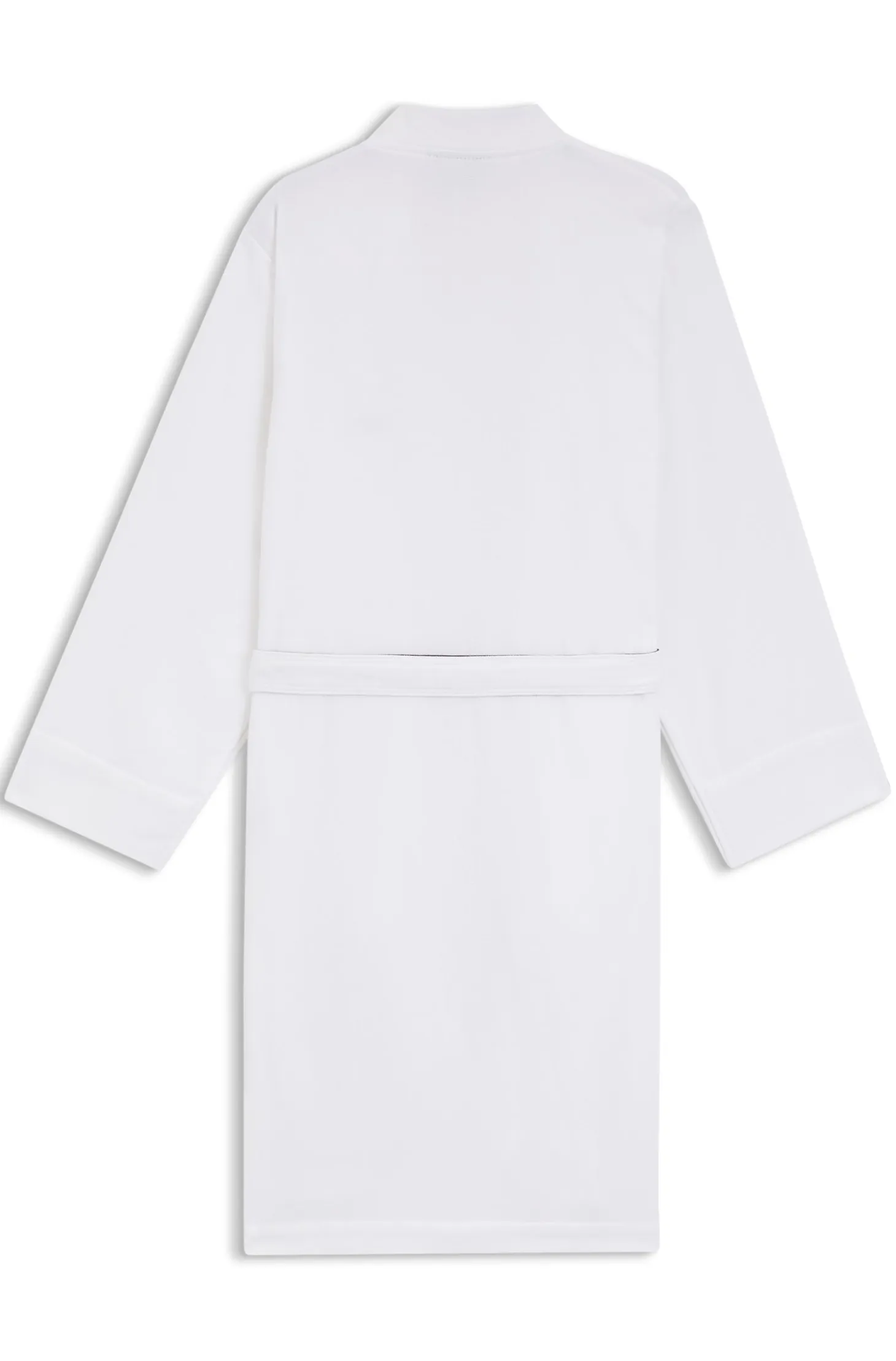 Cotton dressing gown with signature-stripe belt