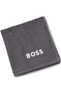 Cotton face cloth with contrast embroidered logo