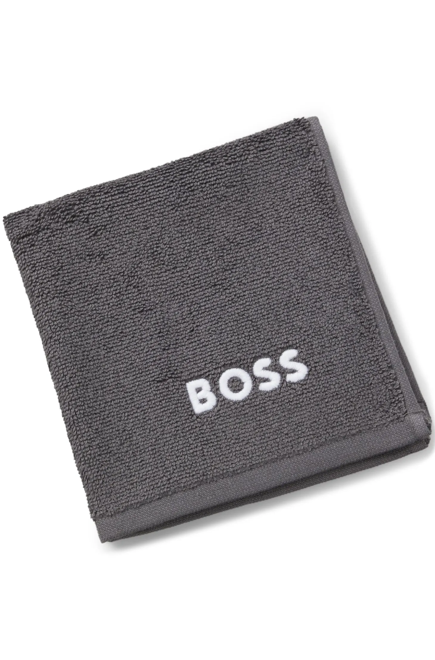 Cotton face cloth with contrast embroidered logo