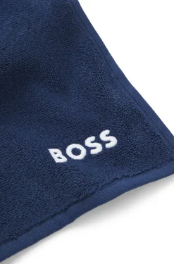 Cotton face cloth with contrast embroidered logo