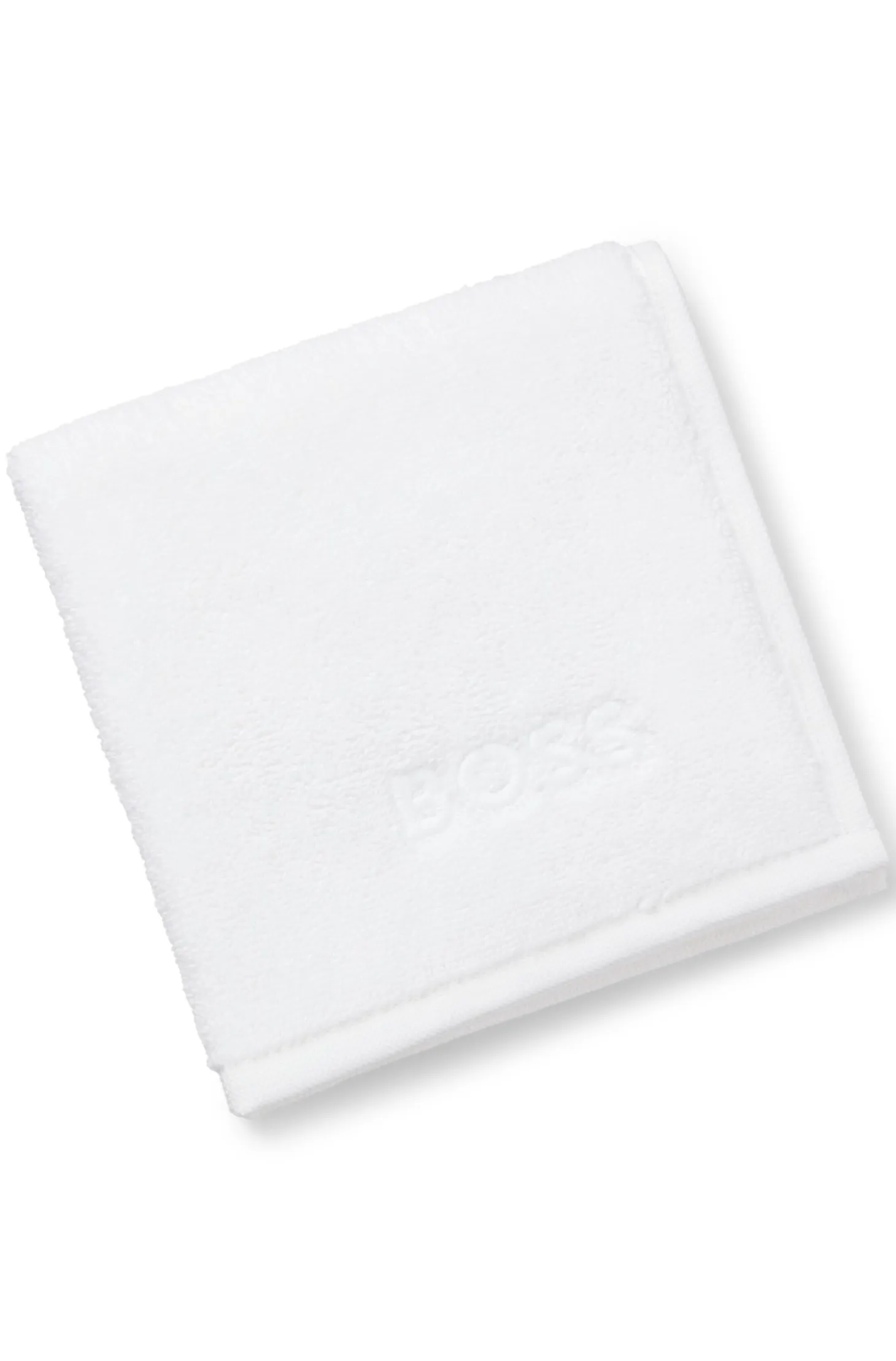 Cotton face cloth with contrast embroidered logo