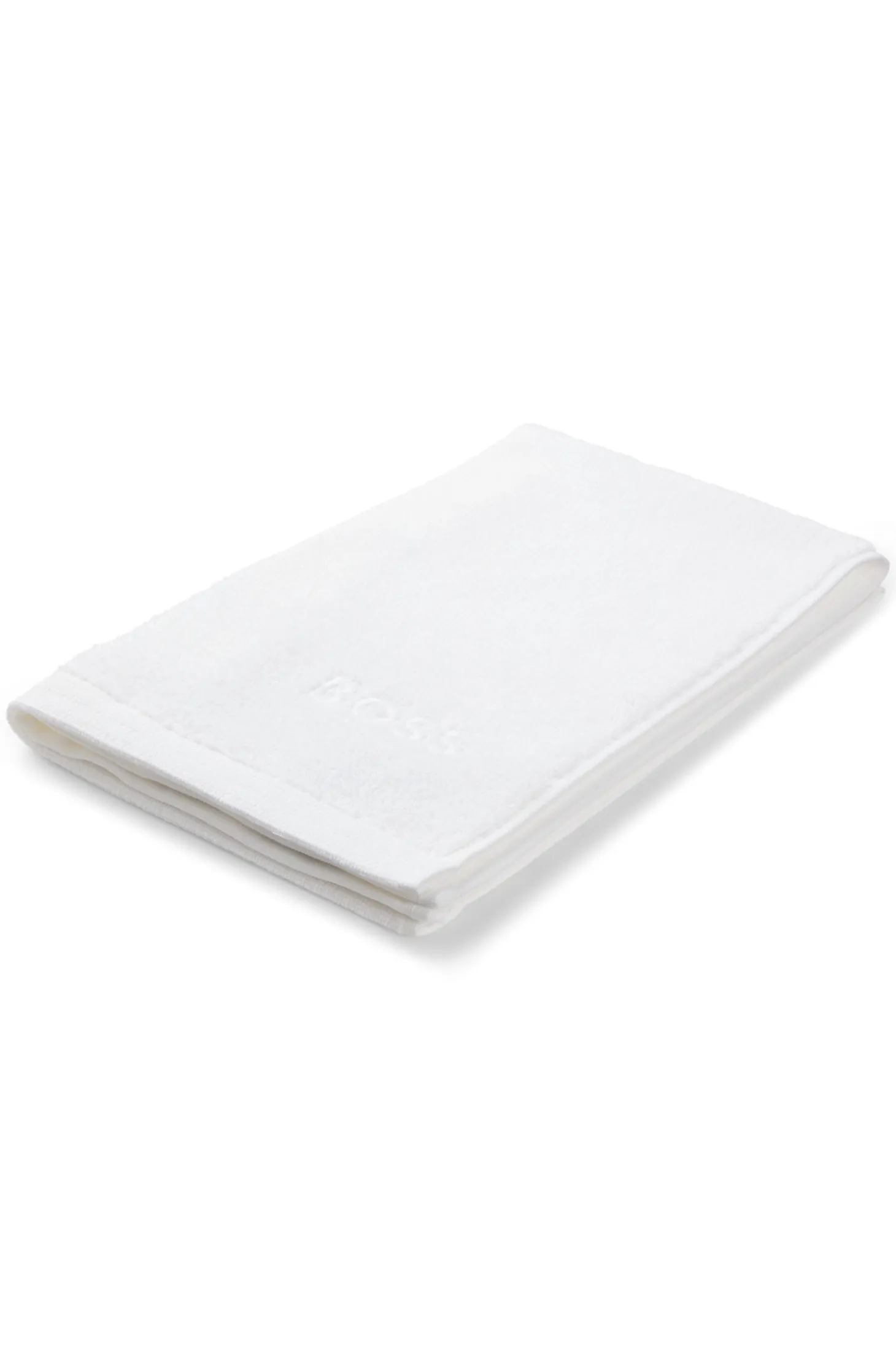 Cotton guest towel with contrast embroidered logo