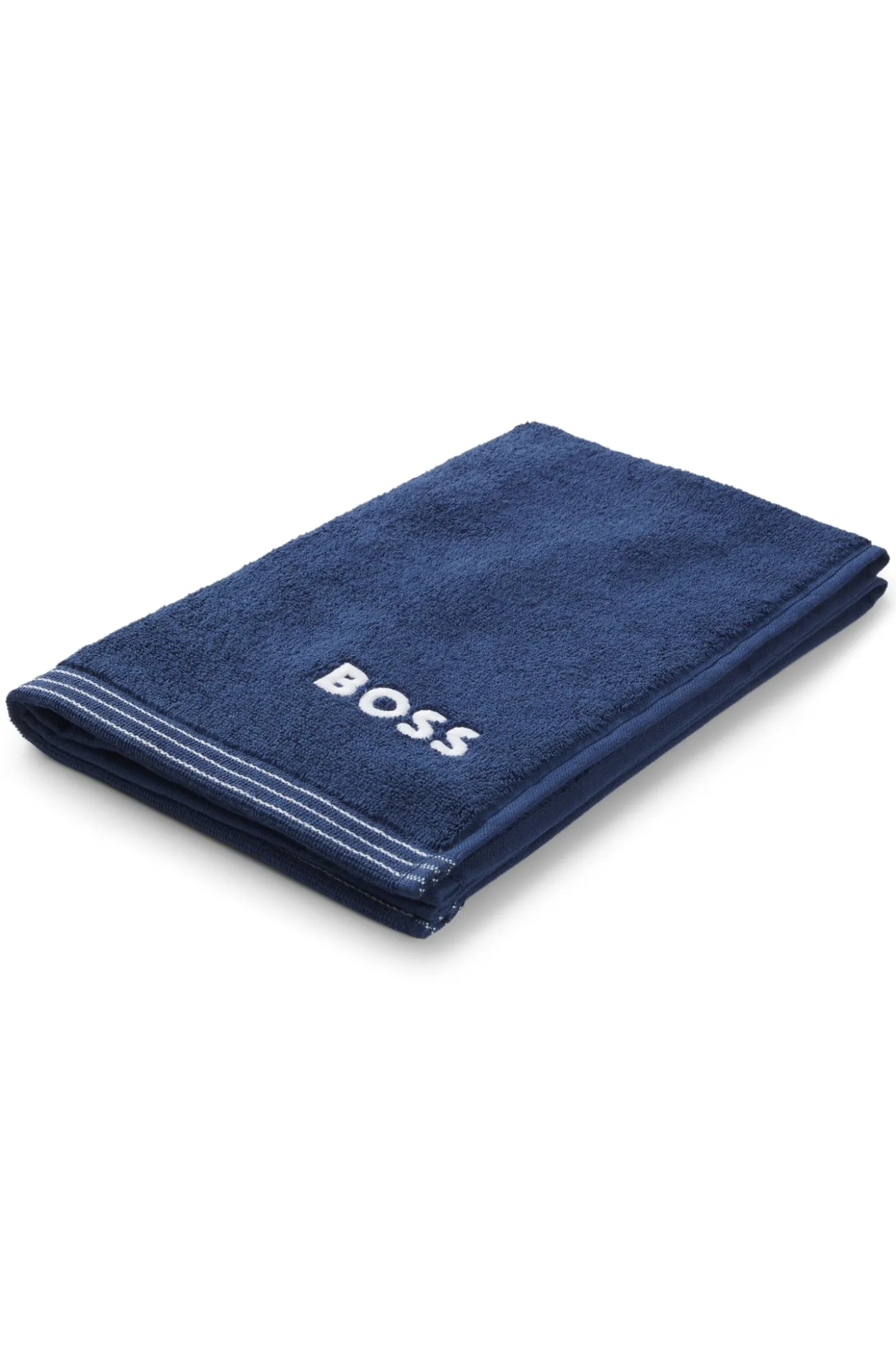 Cotton guest towel with contrast embroidered logo