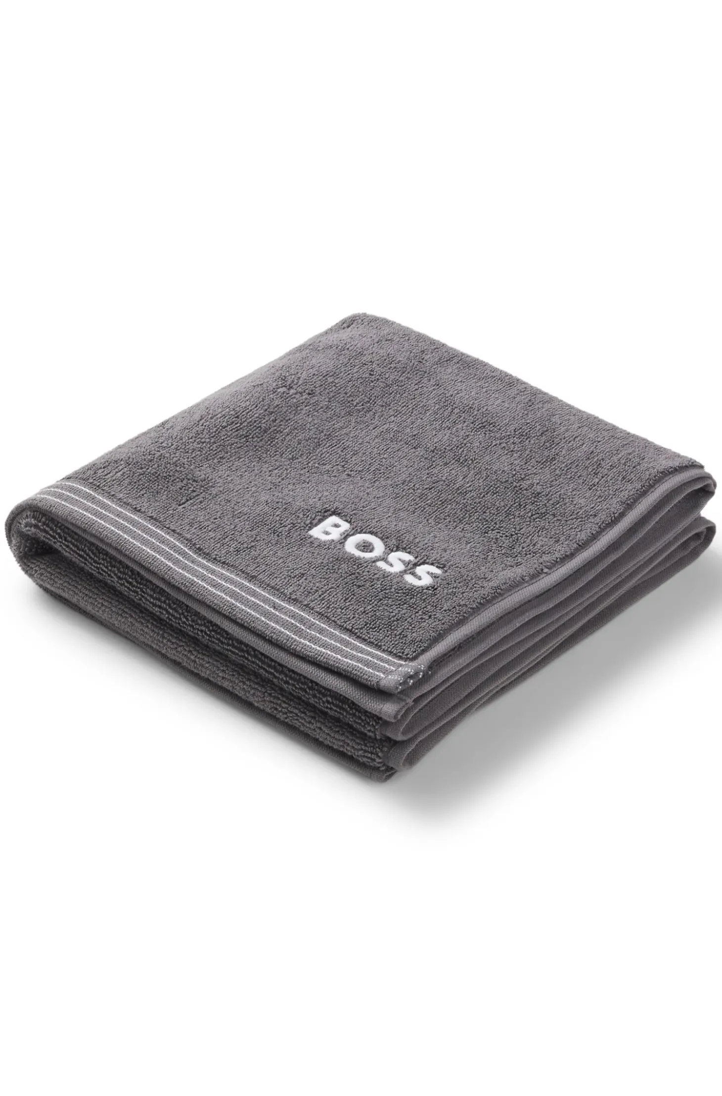 Cotton hand towel with contrast embroidered logo