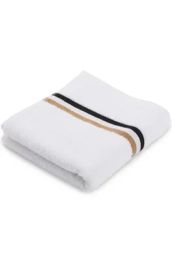 Cotton hand towel with signature stripe