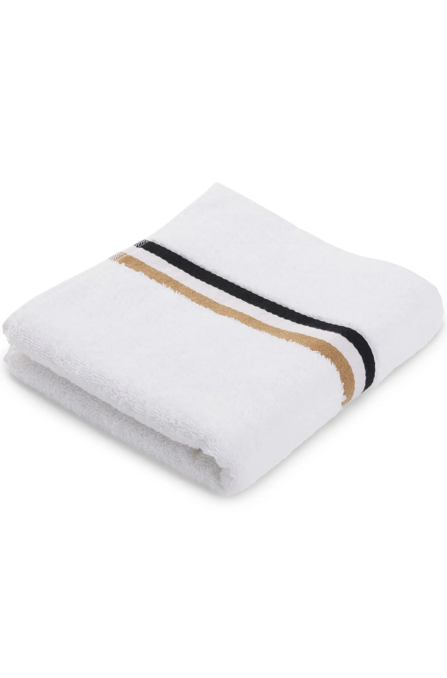 Cotton hand towel with signature stripe
