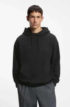 Cotton hoodie with spaced-out logo and back graphic