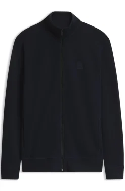 Cotton-jersey jacket with logo badge