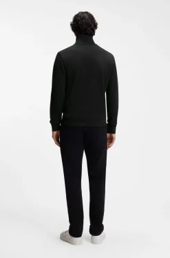 Cotton-jersey jacket with logo badge