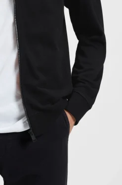 Cotton-jersey jacket with logo badge