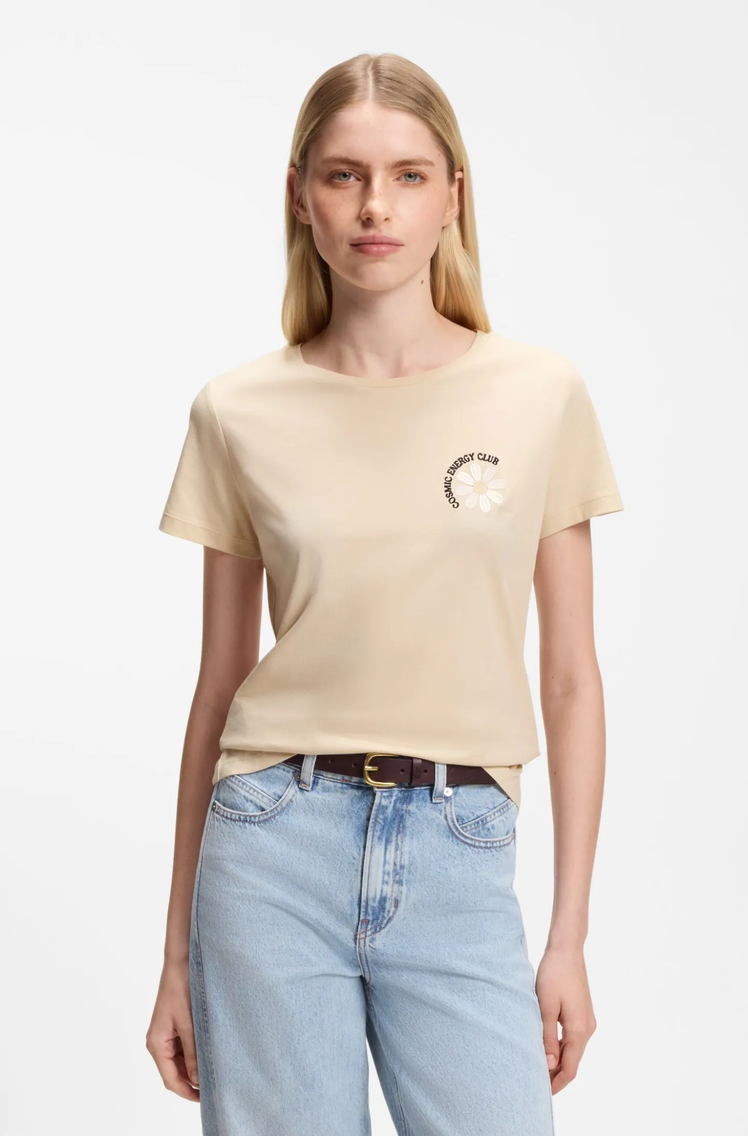 Cotton-jersey slim-fit T-shirt with printed artwork