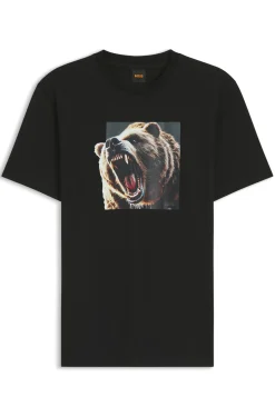Cotton-jersey T-shirt with animal artwork