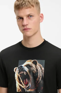Cotton-jersey T-shirt with animal artwork