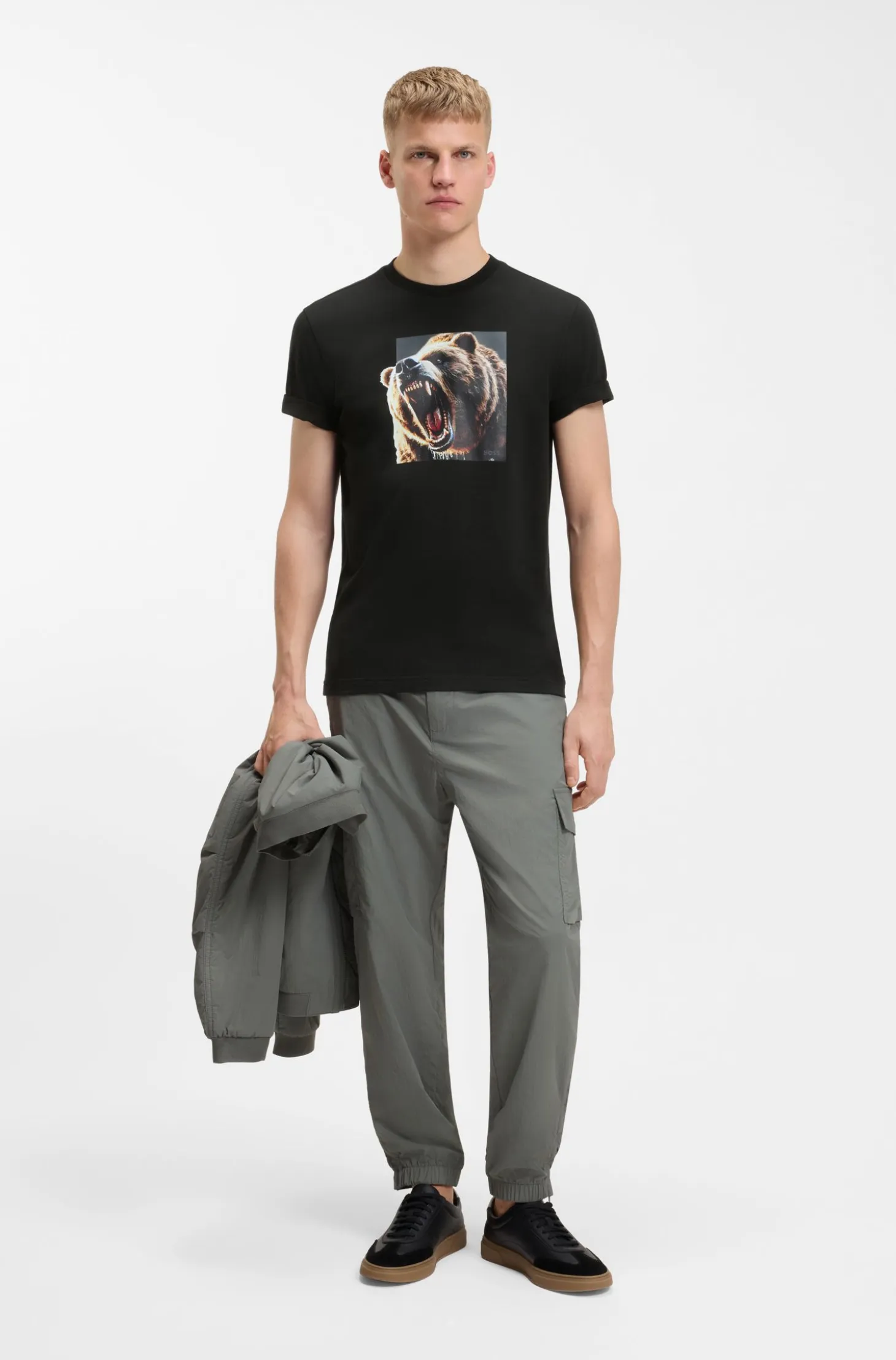 Cotton-jersey T-shirt with animal artwork