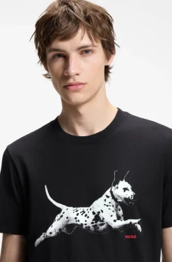 Cotton-jersey T-shirt with animal artwork