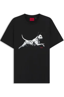 Cotton-jersey T-shirt with animal artwork