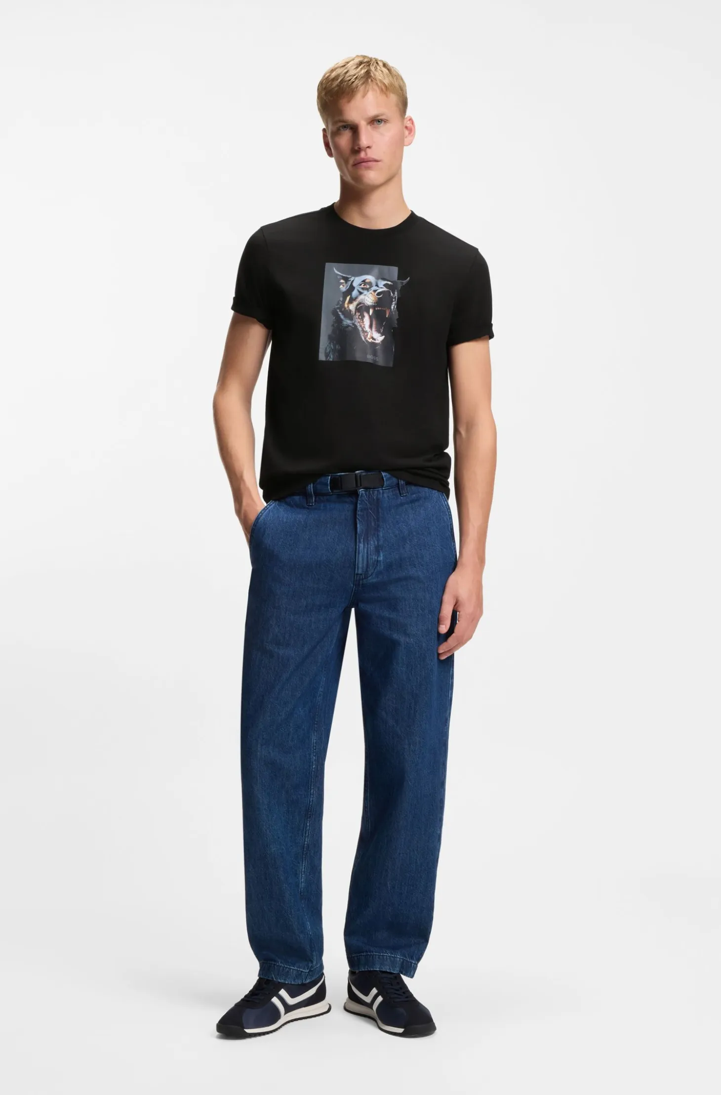 Cotton-jersey T-shirt with animal artwork