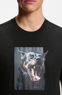 Cotton-jersey T-shirt with animal artwork