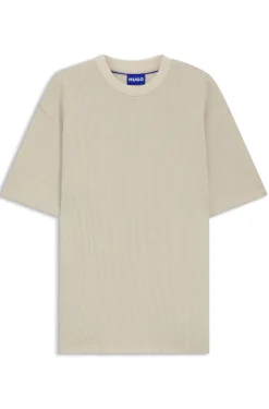 Cotton-jersey T-shirt with blue logo patch
