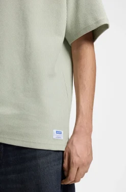 Cotton-jersey T-shirt with blue logo patch