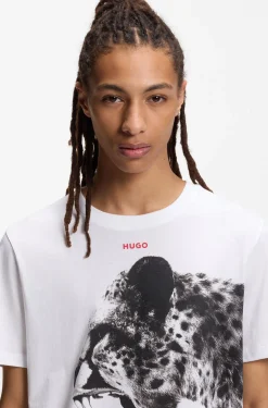 Cotton-jersey T-shirt with cobra print