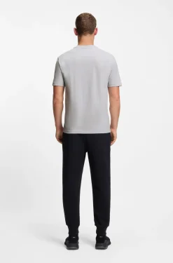 Cotton-jersey T-shirt with double logo artwork