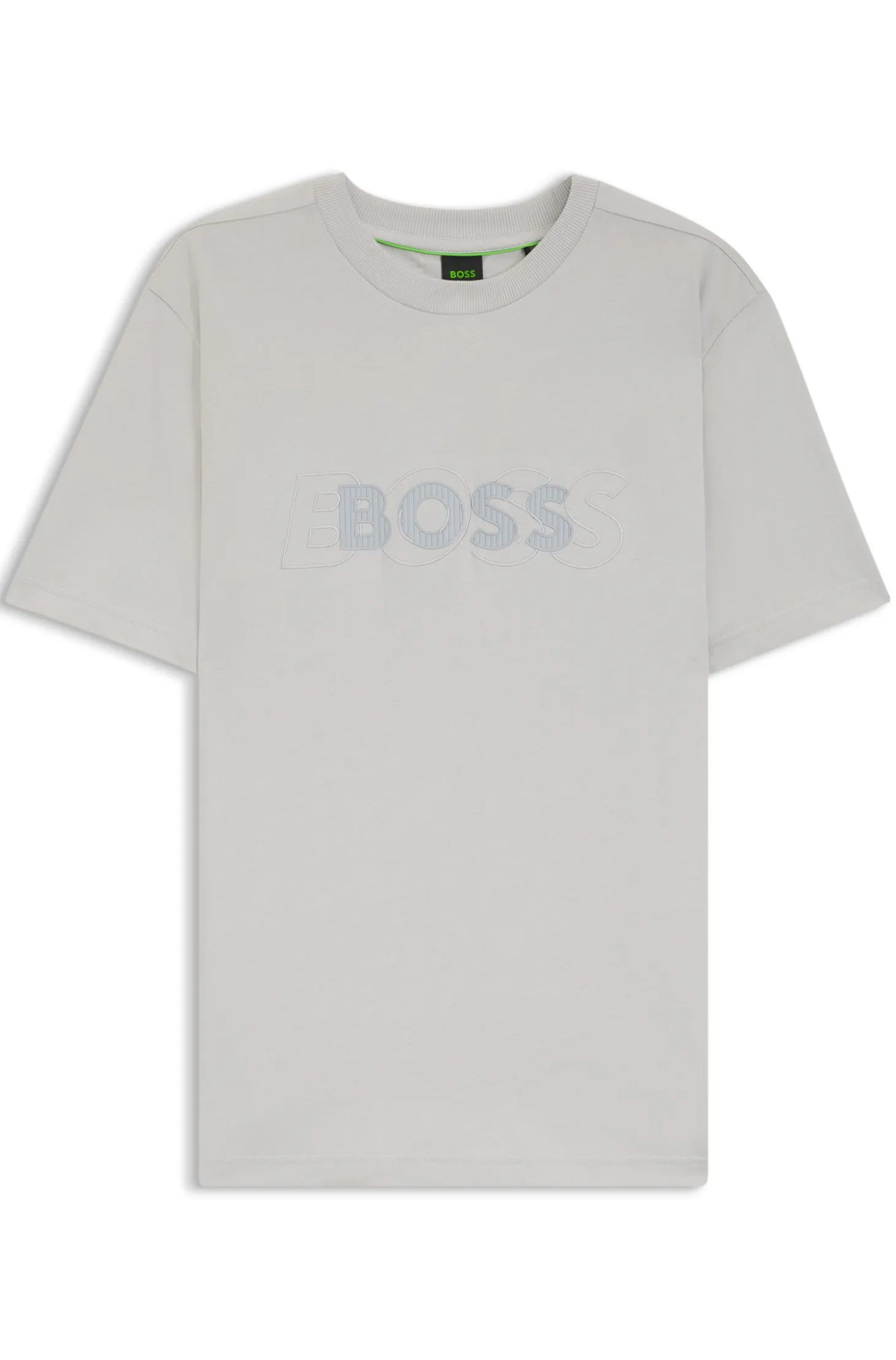 Cotton-jersey T-shirt with double logo artwork