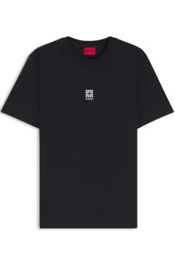 Cotton-jersey T-shirt with embroidered logo artwork