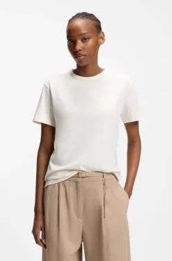 Cotton-jersey T-shirt with embroidered script logo