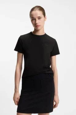 Cotton-jersey T-shirt with embroidered script logo