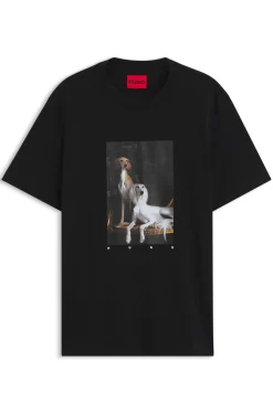 Cotton-jersey T-shirt with graphic print