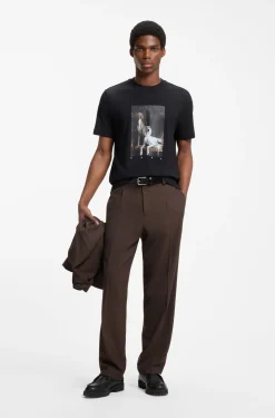Cotton-jersey T-shirt with graphic print