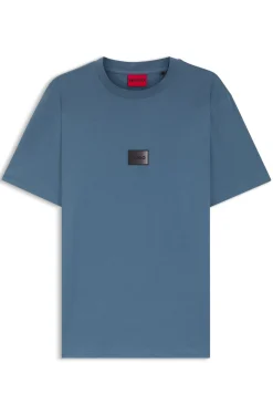 Cotton-jersey T-shirt with gradient logo label