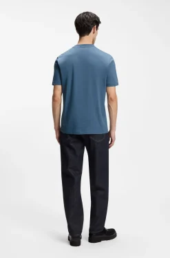 Cotton-jersey T-shirt with gradient logo label